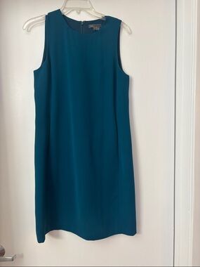 Vince Size 6 Teal Sleeveless Shift Dress